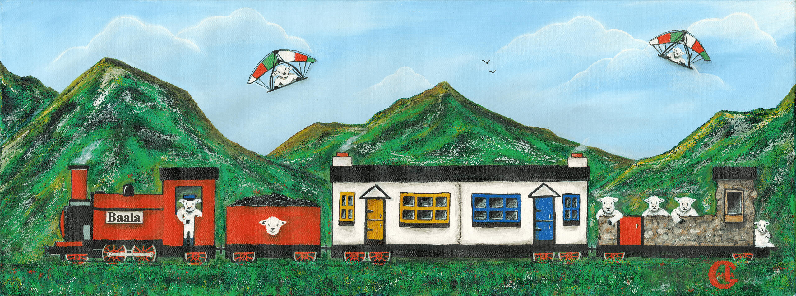 Baala Railway Red Train - 81.5x30.5cm - £325