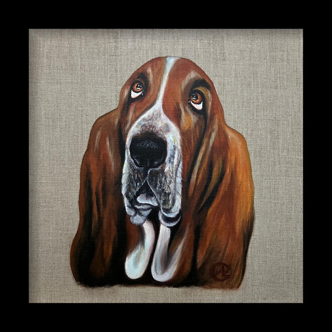 Hound Dog - 30x30cm - Sold